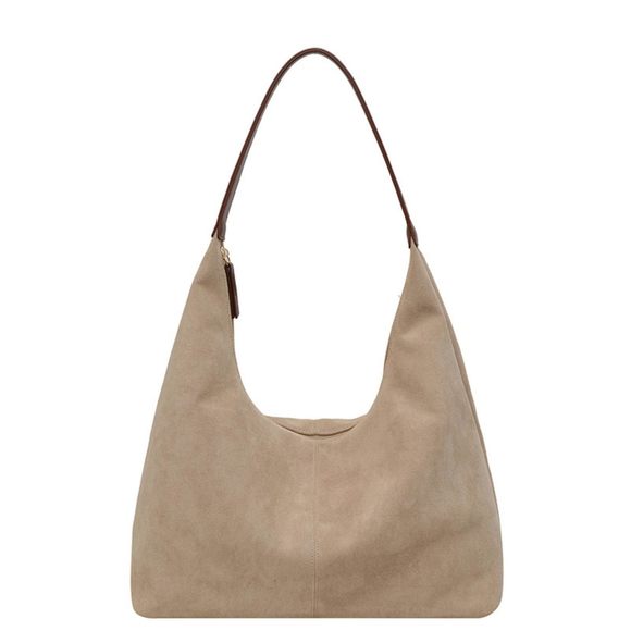 Suede Tote Bag Fall Winter Vintage Casual Handbag Pu Strap Interior <3 - Picture 1 of 7